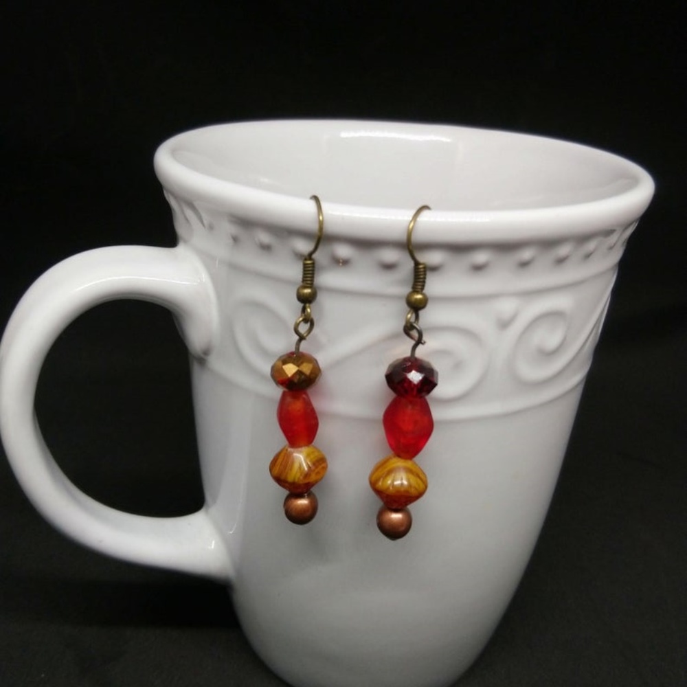 Red beaded earrings